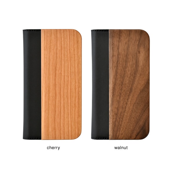 ■【14/13】「iPhone 14/13 FLIPCASE」木目が美しい手帳型アイフォンケース【6.1インチ】