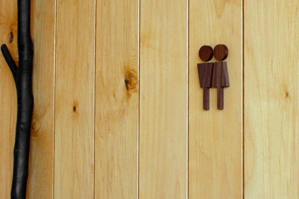 「Toilet Sign」木地職人が高級材メープル・ウォールナットから作った木製トイレサインプレート。おしゃれなインテリア/北欧風デザイン