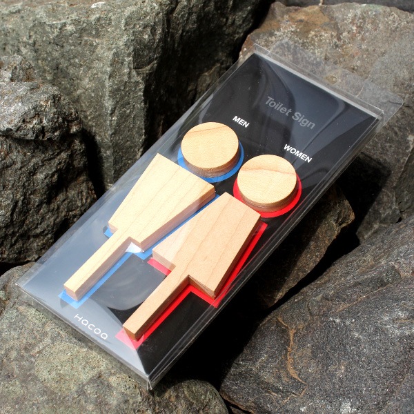 「Toilet Sign」木地職人が高級材メープル・ウォールナットから作った木製トイレサインプレート。おしゃれなインテリア/北欧風デザイン