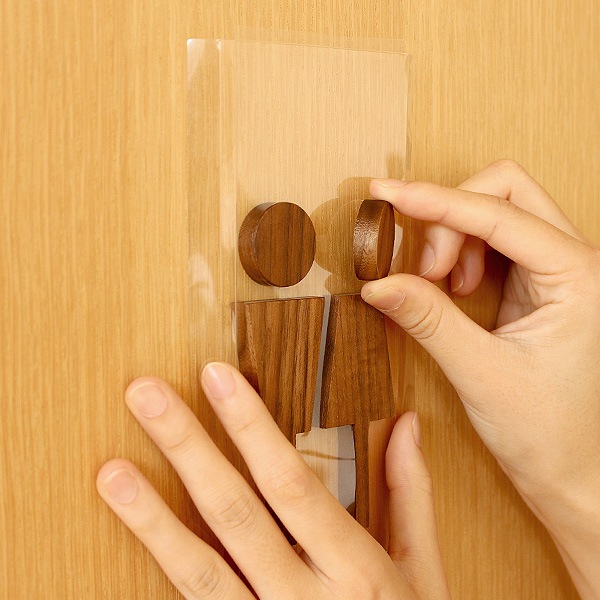 「Toilet Sign」木地職人が高級材メープル・ウォールナットから作った木製トイレサインプレート。おしゃれなインテリア/北欧風デザイン