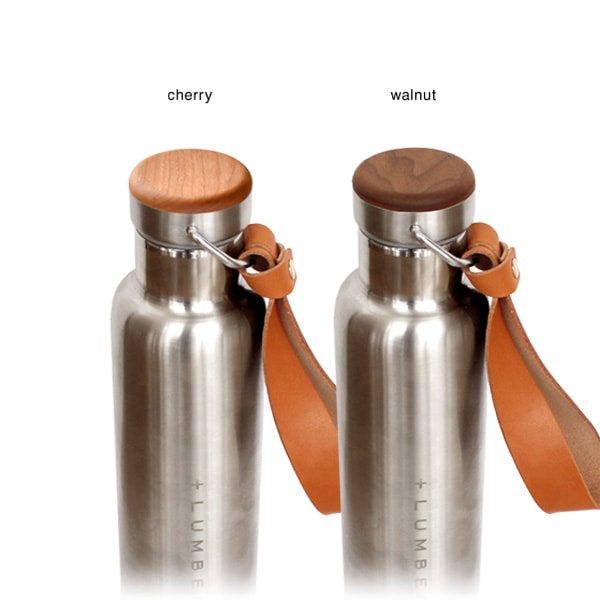 THERMO BOTTLE Lサイズ」ステンレス素材に銘木をプラスした木製水筒