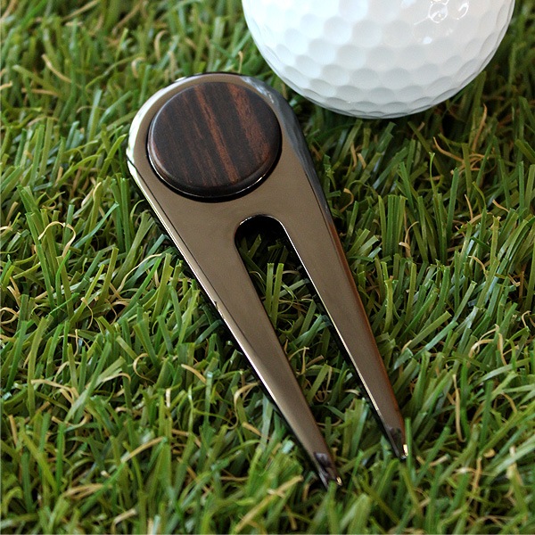 ■【プレミアム】「Golf Green Fork（黒檀）」ゴルファーの必需品、木製グリーンフォーク