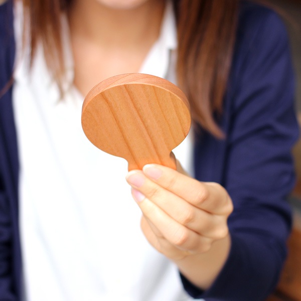 【生産終了】「Hand Mirror(持ち手あり)」木のあたたかさを持つ度に感じられる木製手鏡・ハンドミラー/北欧風デザイン