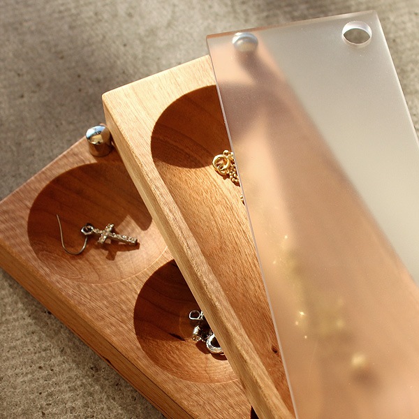 【ピアス】「Jewelry Case ピアスタイプ」木の美しいジュエリーボックス・アクセサリーケース/北欧風デザイン