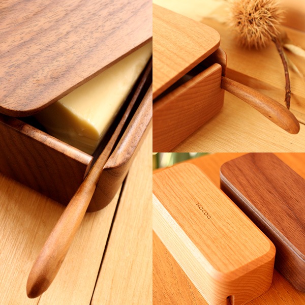 ハコア hacoa バターケースLサイズ　未使用 Butter Case Lサイズ」優雅な朝のひとときに木製バターケースを/北欧風