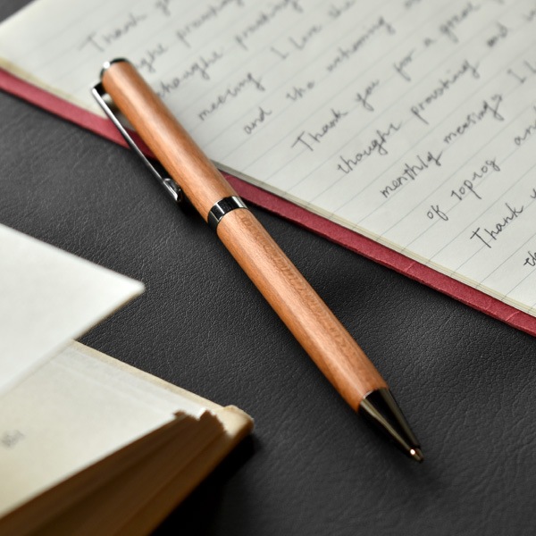 ■ツイスト式「SLIM BALLPOINT PEN　TWIST 1.0mm」世界に一つだけの回転式木製ボールペン【名入れ可能】木軸