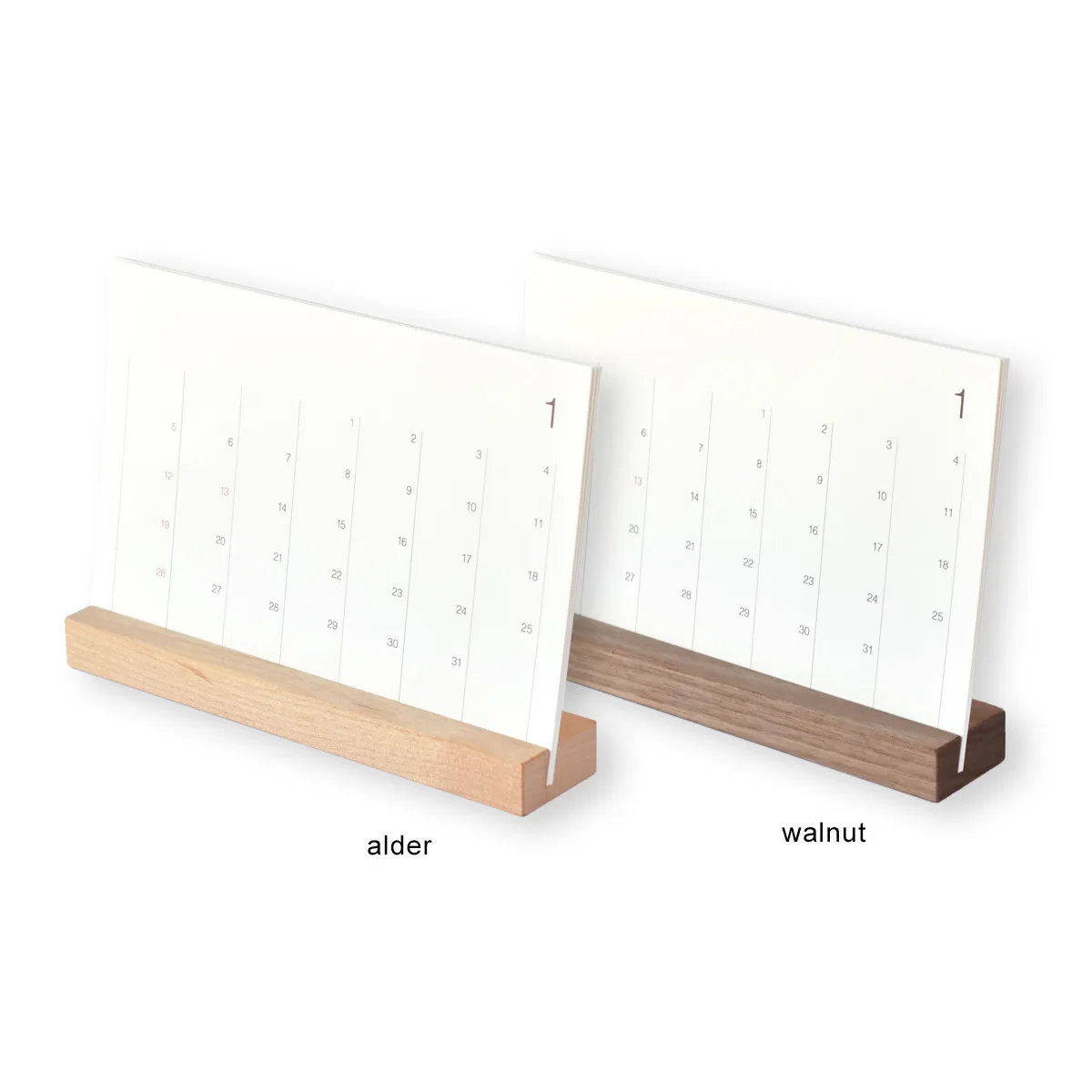 「2026年版 Desk Calendar」シンプルな木製カレンダー(※2026年1月~12月分)/北欧風デザイン