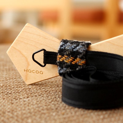 【ネット限定】【メープル・パープルハート・ローズウッド】「Wooden BowTie Lily」木製蝶ネクタイ・ボウタイ/メンズ・レディース/北欧風デザイン