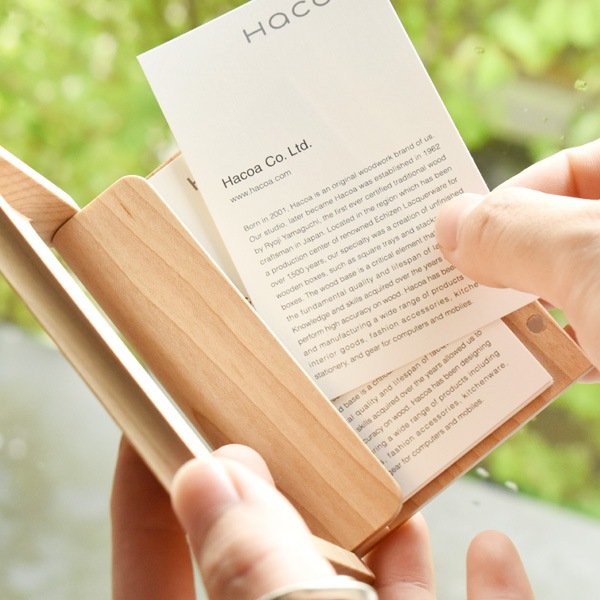 「Hacoa CardCase<チェリー>」木製名刺ケース・名刺入れ/Hacoaブランド/北欧風デザイン