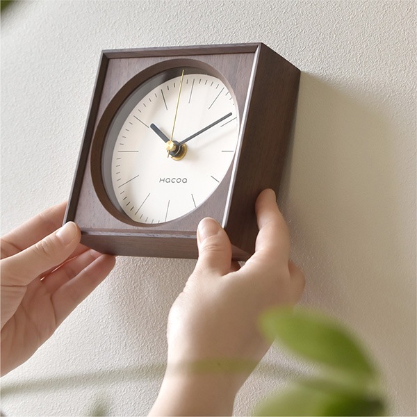 「Frame Clock Mini」どこか懐かしさを感じるレトロモダンな木製時計/北欧風/名入れ可能/結婚式・ブライダル・両親へのプレゼント/開店祝い