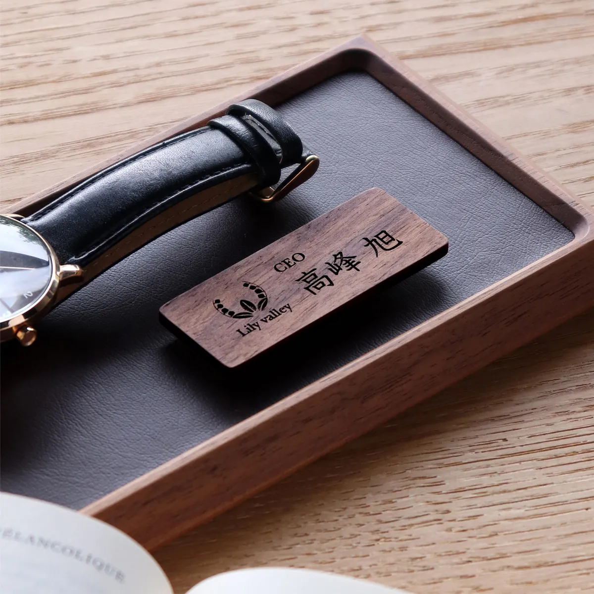 【刻印代込】「Magnetic Name Tag」衣服を傷つけない、マグネット式の木製ネームタグ・名札/記念品・オリジナルアイテム