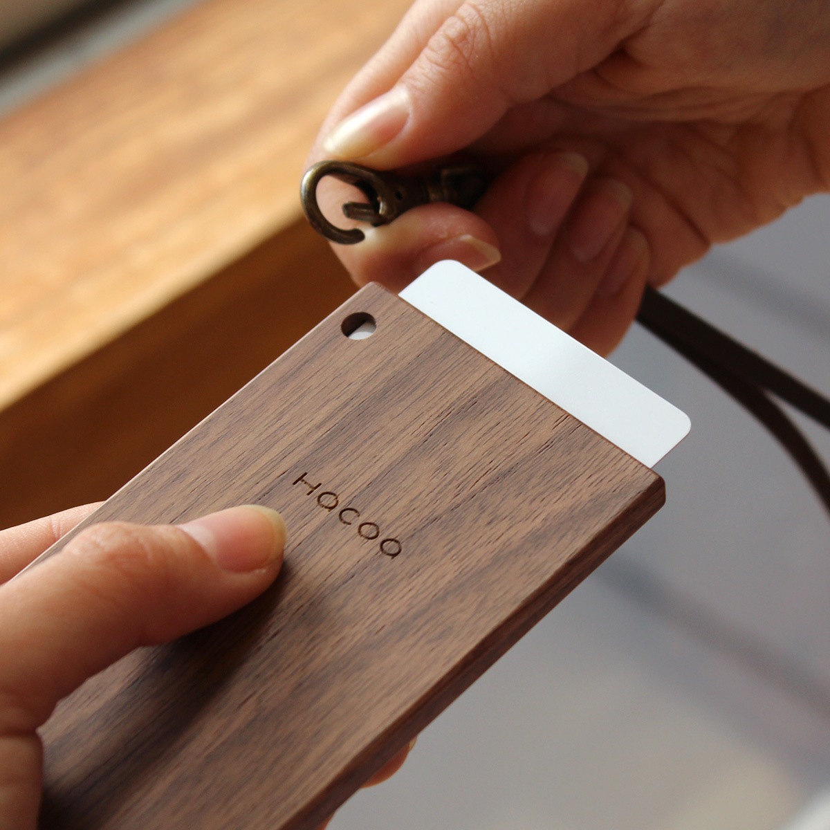 【ポッケ】「IC-PassCase ポッケタイプ(角丸)」木製ICパスケース・カードケース定期入れ Hacoaブランド/北欧風デザイン