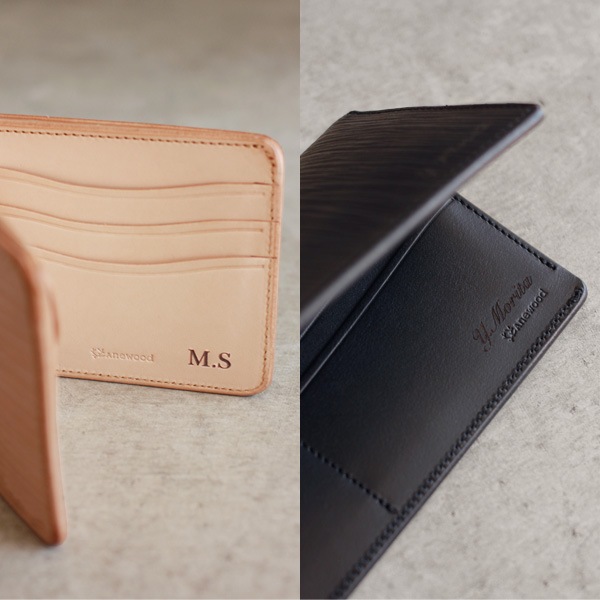 「WOODY Slim Wallet」本物の木目を型押しした、本革のおしゃれな長財布/メンズ/レザー
