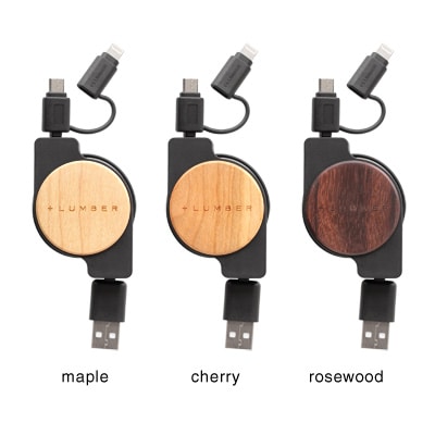 ネット限定 Charge Sync Retractable Cable Micro Usb Lightningに対応 巻き取り式の木製 Usbケーブル おしゃれな北欧風木製雑貨 贈り物 名入れギフト Hacoaオンラインストア