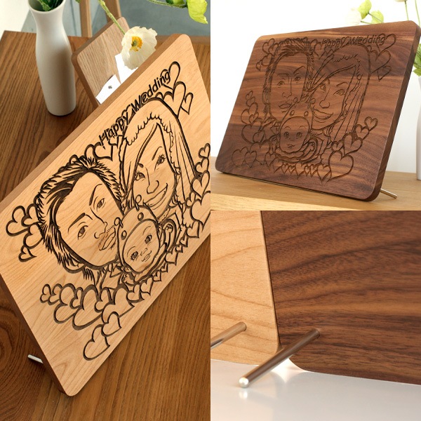 【刻印代込】「Message Board A3 無垢バージョン」大切なメッセージを無垢の木製ボードに刻印、結婚式のオリジナルウェルカムボードに最適/北欧風デザイン