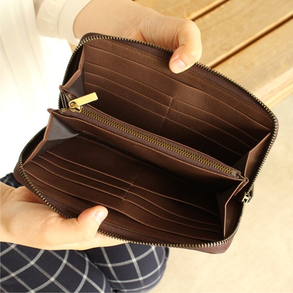 【販売終了】「CONNIE Zip Round Wallet」コルクを活用、ジッパー仕様の大容量な長財布/Anewoodブランド/名入れ可能