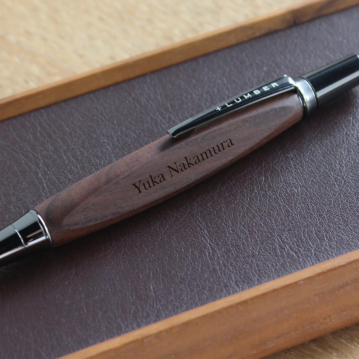 ■【刻印代込】【セット】三角木製ボールペン・シャープペンシル ギフトセット 木軸