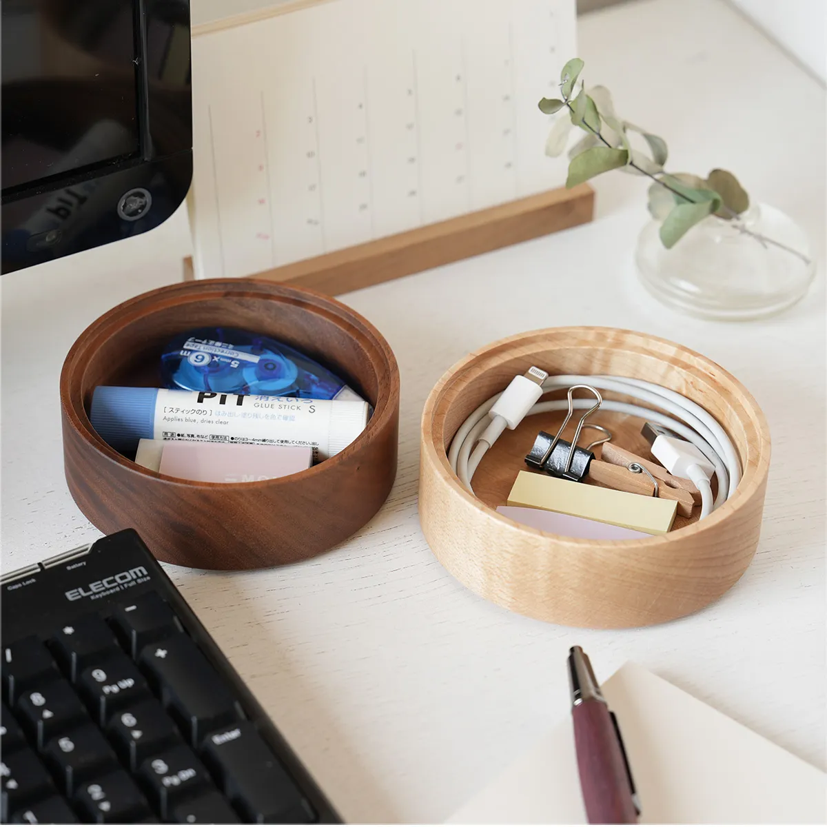 「Stackable Round Case」自分好みにカスタマイズできる木製のマルチ小物入れ・収納トレイ/デザイン雑貨/北欧風デザイン