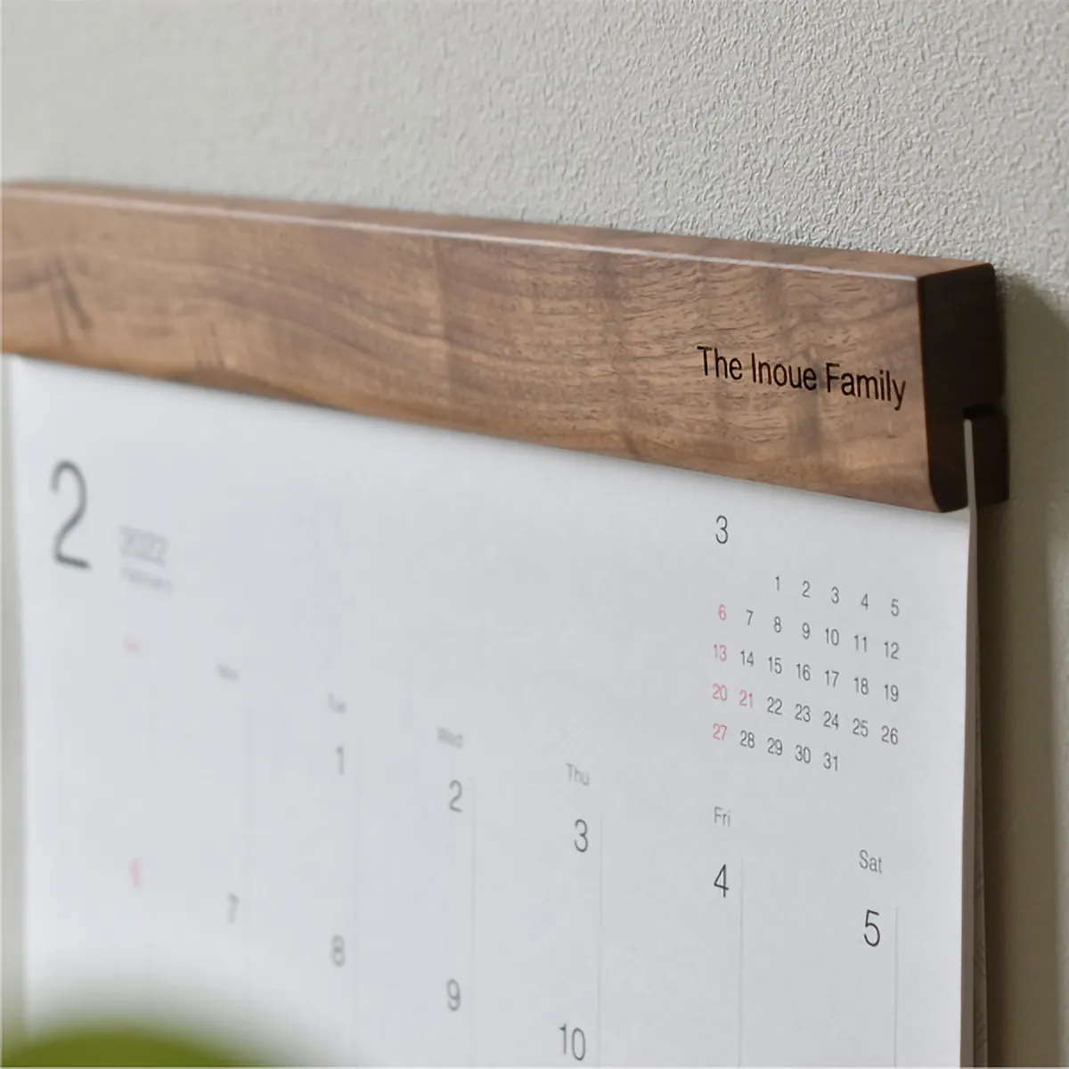 「2026年版 Wall Calendar」インテリアに馴染むおしゃれな木製壁掛けカレンダー(※2026年1月~12月分)/北欧風デザイン