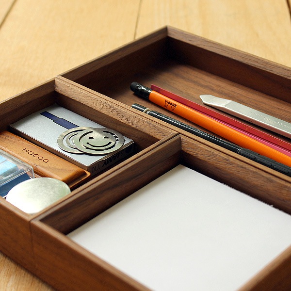 【セット】「Stackable Organizers S&Lセット」スタッキング可能　木製デスクオーガナイザー/トレイ・トレー