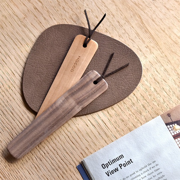 【名入代込】木製しおり「ブックマーク（Bookmark）2枚セット」Hacoaブランド/北欧風デザイン