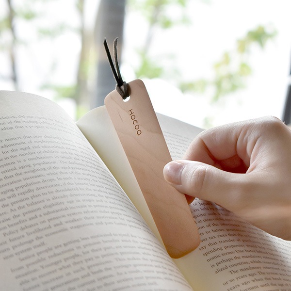 【名入代込】木製しおり「ブックマーク（Bookmark）2枚セット」Hacoaブランド/北欧風デザイン