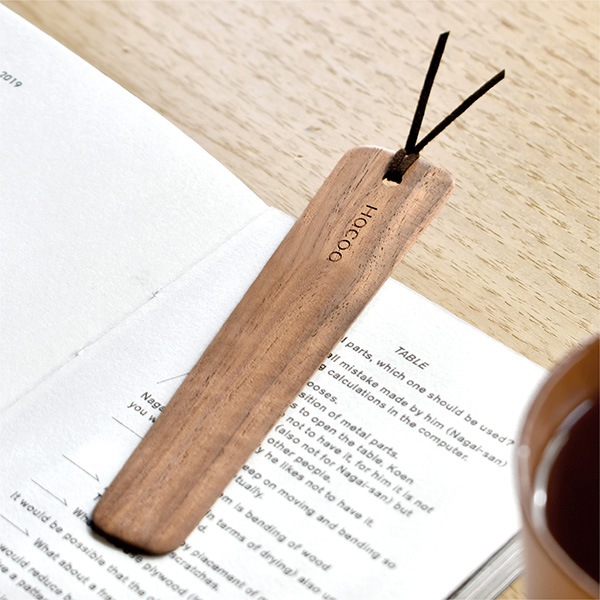 【名入代込】木製しおり「ブックマーク（Bookmark）2枚セット」Hacoaブランド/北欧風デザイン