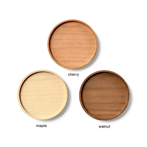 【ペア】「Coaster round ギフトセット」天然無垢材を使用した贅沢な木製コースター/北欧風デザイン ギフトセット