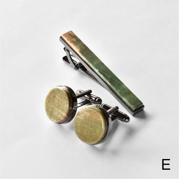 ■【数量限定】【プレミアム】【セット】「TIE PINS & CUFF LINKS ギフトセット（スタビライズドウッド）」木製ネクタイピン・カフリンクス（カフス） ギフトセット