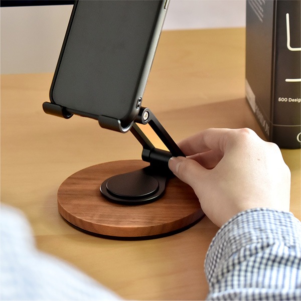 「Smartphone Stand Adjustable」角度調整ができる折り畳み式木製スマートフォンスタンド/Hacoaブランド