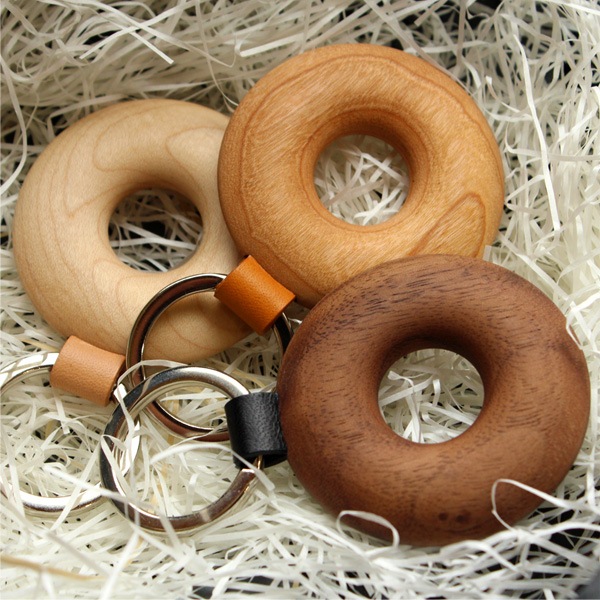■【名入代込】【ペア】「Keyholder Hoop ギフトセット」木製輪っか型キーホルダー・キーリング