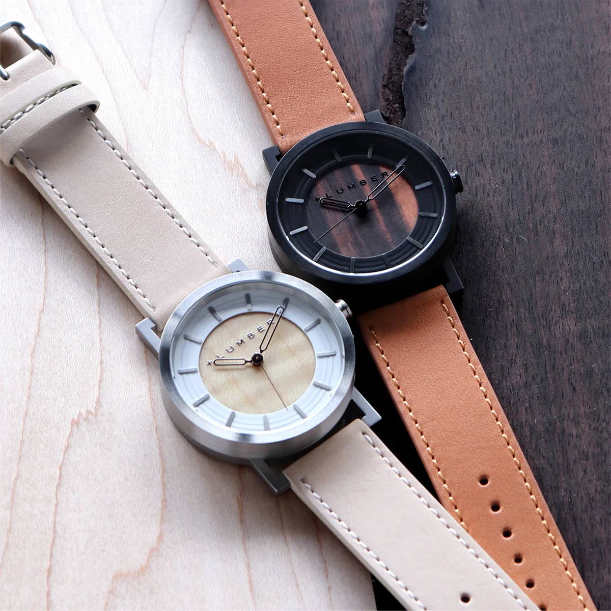 ■【X'mas3,000円OFF】【ペア】「WATCH 2200 ギフトセット」ステンレス削り出しケースに銘木を活用した木製腕時計・ペアウォッチ