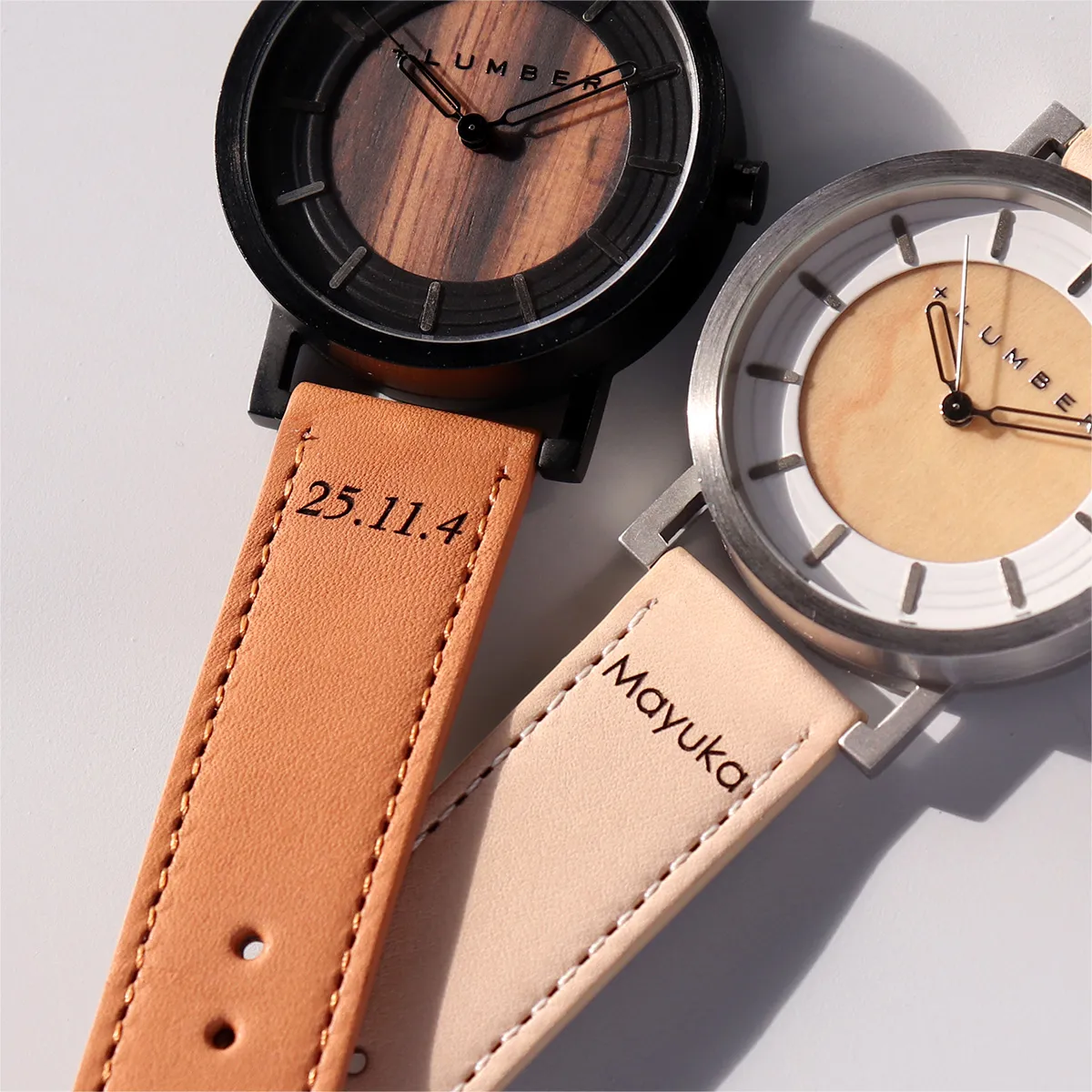 ■【X'mas3,000円OFF】【ペア】「WATCH 2200 ギフトセット」ステンレス削り出しケースに銘木を活用した木製腕時計・ペアウォッチ