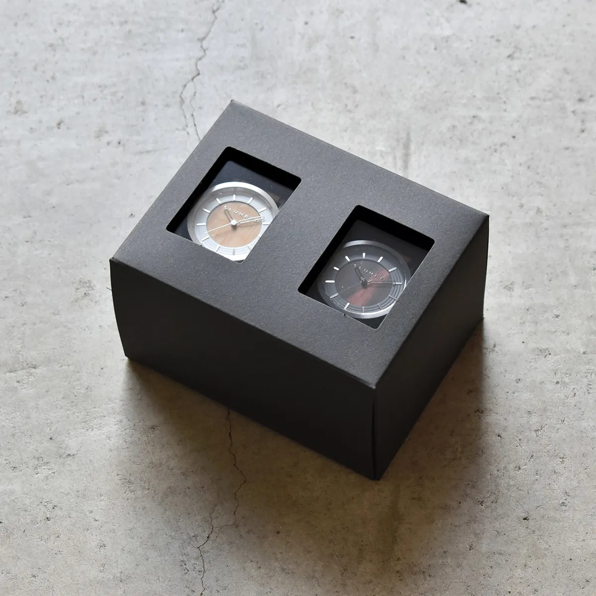 ■【X'mas3,000円OFF】【ペア】「WATCH 2200 ギフトセット」ステンレス削り出しケースに銘木を活用した木製腕時計・ペアウォッチ