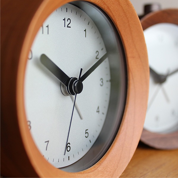 【生産終了】■「ANALOG ALARM CLOCK NIGHT LIGHT」アラーム付き木製置時計