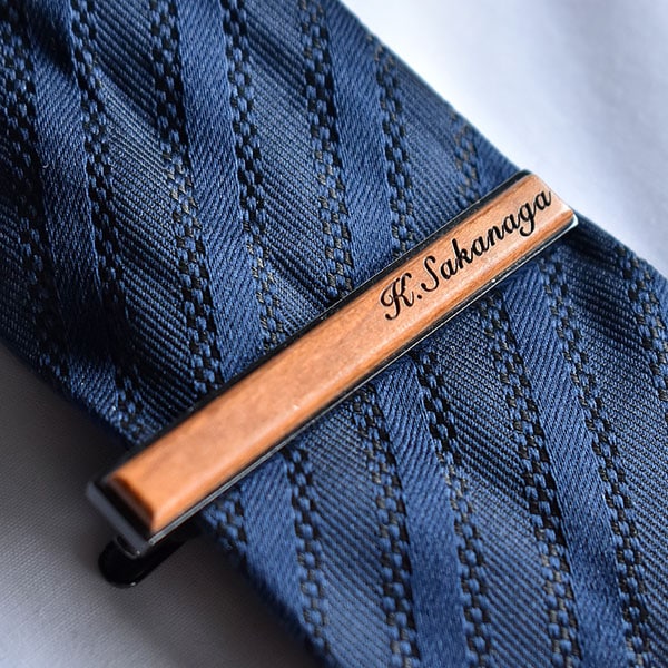 ■【プレミアム】【セット】「TIE PINS & CUFF LINKS ギフトセット（黒檀）」木製ネクタイピン・カフリンクス（カフス） ギフトセット（黒檀）