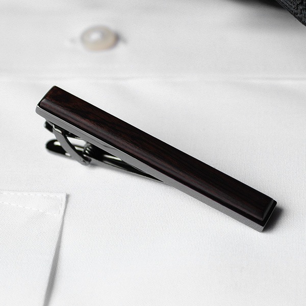 ■【プレミアム】【セット】「TIE PINS & CUFF LINKS ギフトセット（黒檀）」木製ネクタイピン・カフリンクス（カフス） ギフトセット（黒檀）