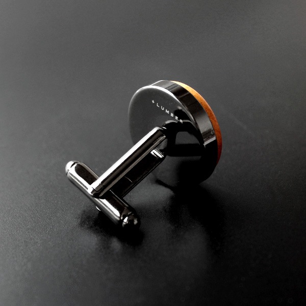 ■【プレミアム】【セット】「TIE PINS & CUFF LINKS ギフトセット（黒檀）」木製ネクタイピン・カフリンクス（カフス） ギフトセット（黒檀）