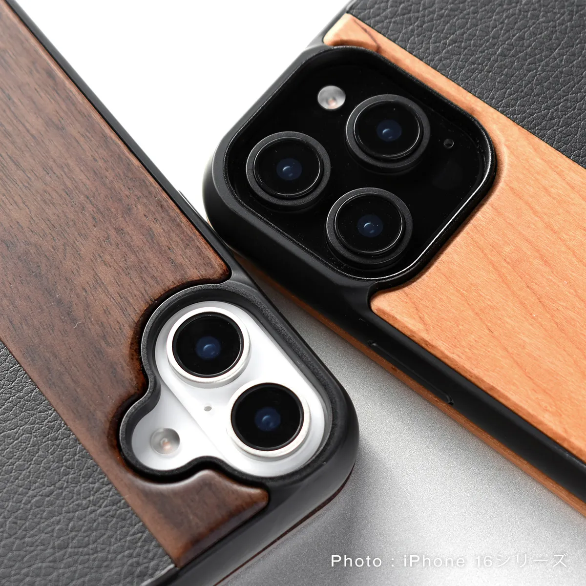 □【16】「iPhone 16/16e/16Plus/16Pro/16ProMax FLIPCASE」木目が
