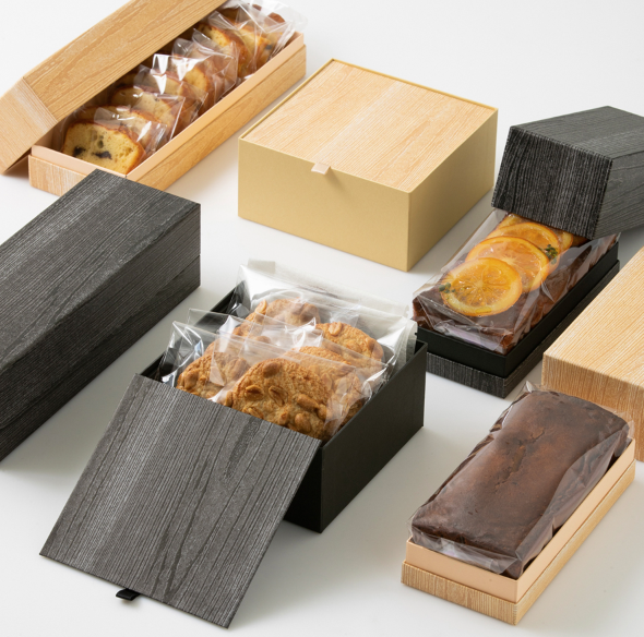 焼き菓子用 ウッド のせ蓋 オリジナルBOX ホールケーキ4寸サイズ（1セット300個入）