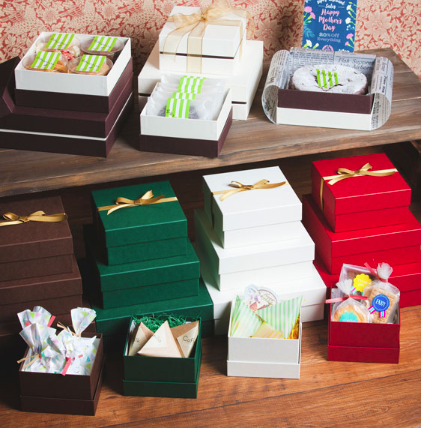 焼き菓子用オリジナルギフト箱 正方形コンビA【S】（1セット100個入～）