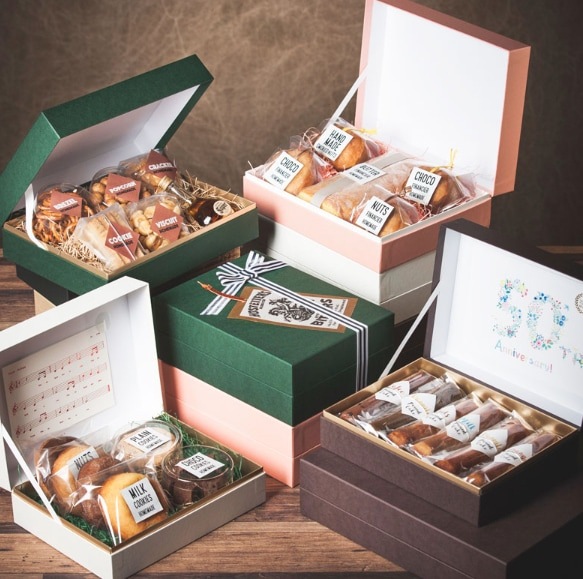 名入れ 焼き菓子用オリジナルギフト箱 ヒンジ型【S】（1セット100個入）