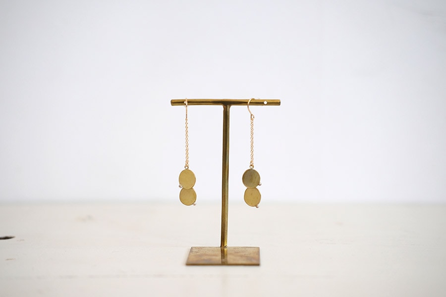 jouerhacu mini circle　プレートチェーンピアス