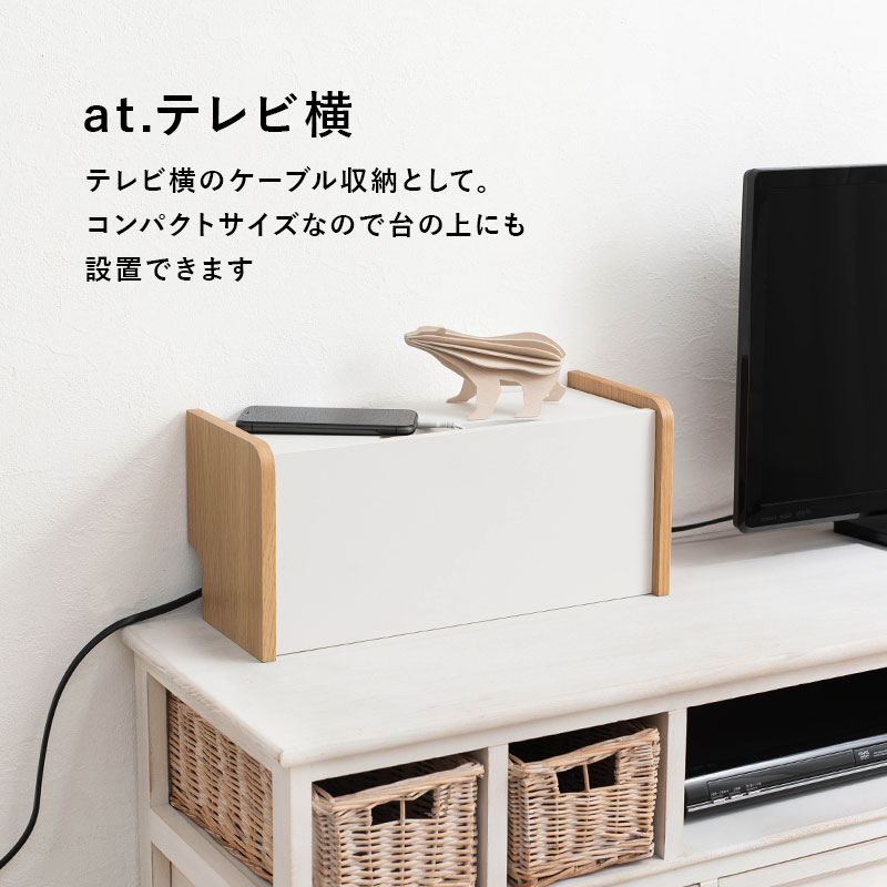 名古屋市緑区引取り限定　テレビ台　ガラステーブル　ケーブル隠し収納ボックス　3点 ケーブル収納ボックス 1段【PAN】パン
