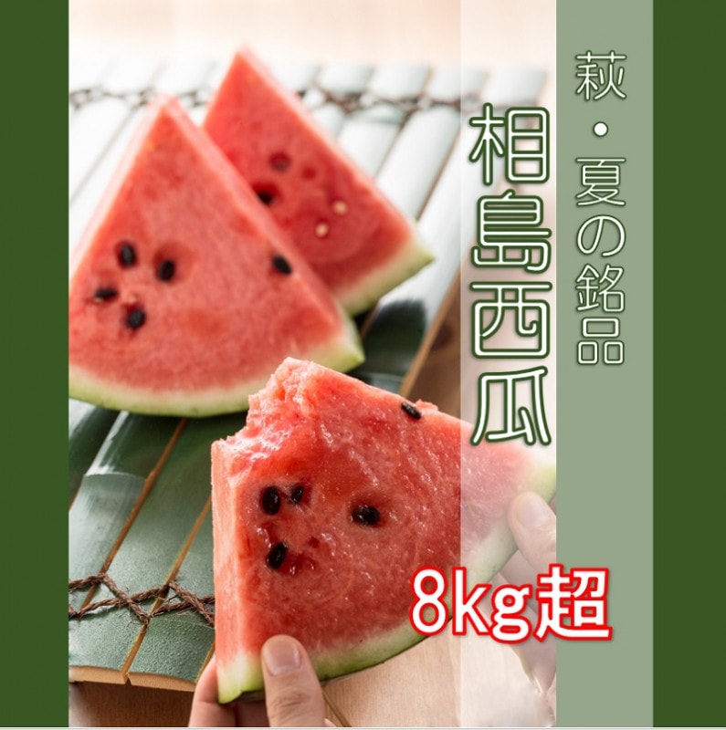 ★6/15よりネットストア受付スタート【萩・夏の銘品／夏ギフト】相島スイカ　秀品・8㎏以上