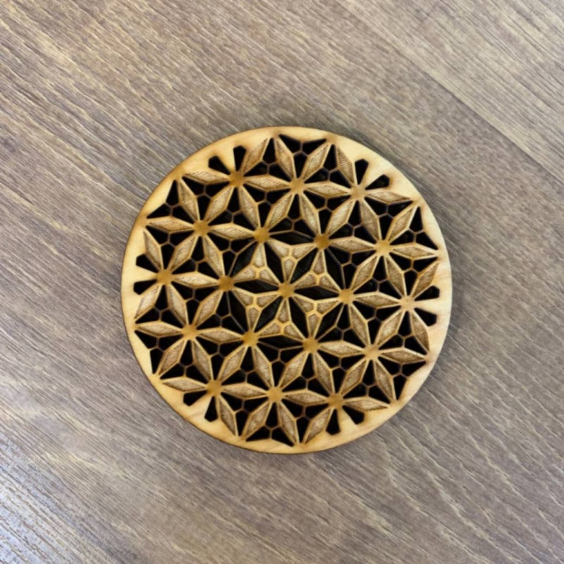 【メール便専用】伝統文様コースター 輪違麻の葉