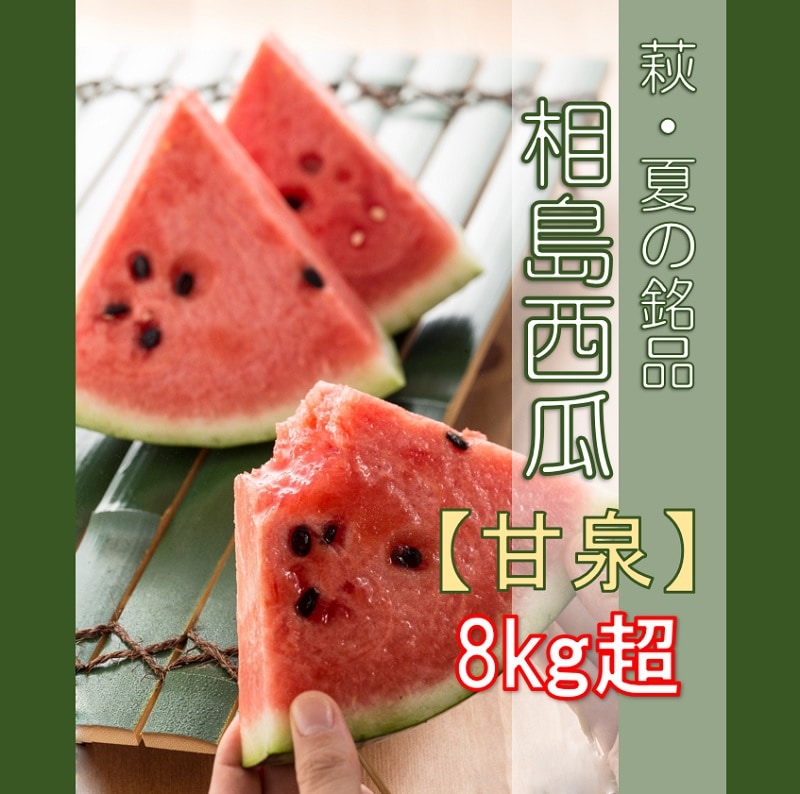 ★6/15よりネットストア受付スタート【萩・夏の銘品／夏ギフト】相島スイカ　「甘泉」　秀品・8㎏以上