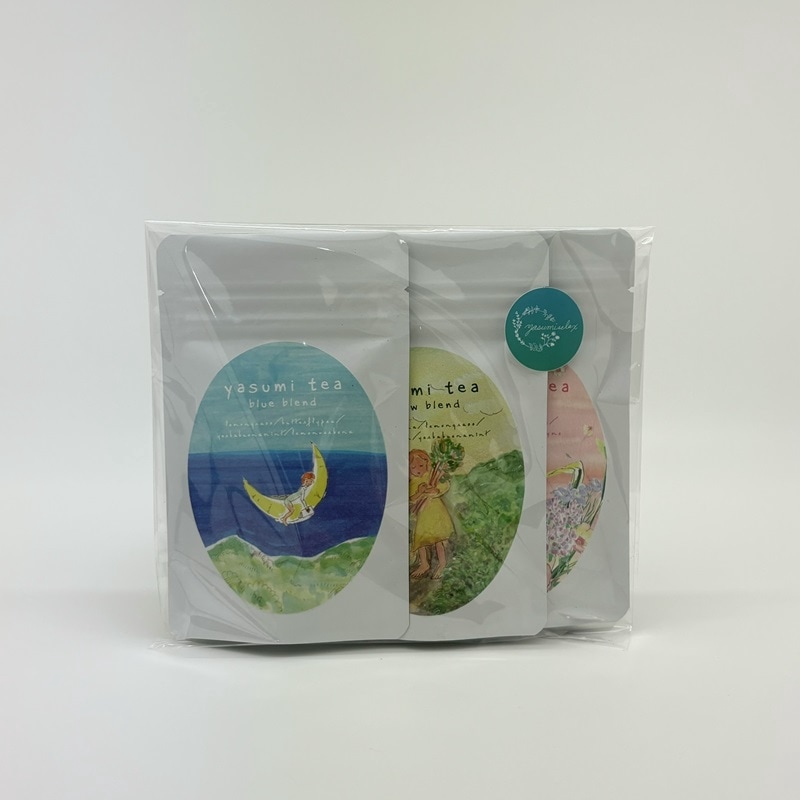 【棚田の花段ハーブ使用】yasumirelax／ヤスミティー３色楽しめるセット　2包入り×3色