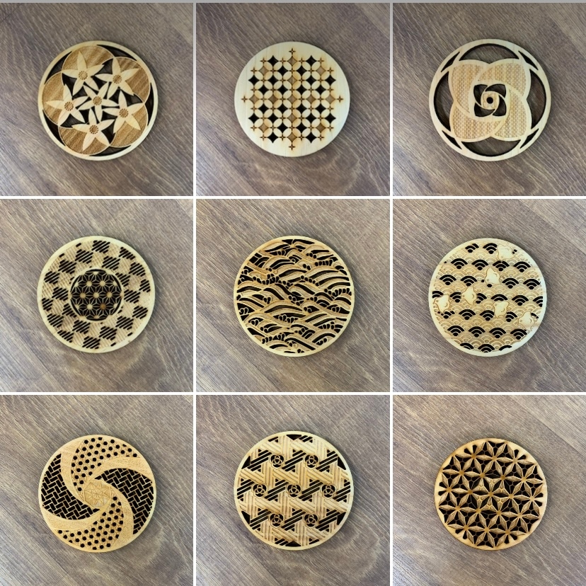 【メール便専用】伝統文様コースター 正倉院七宝鏡