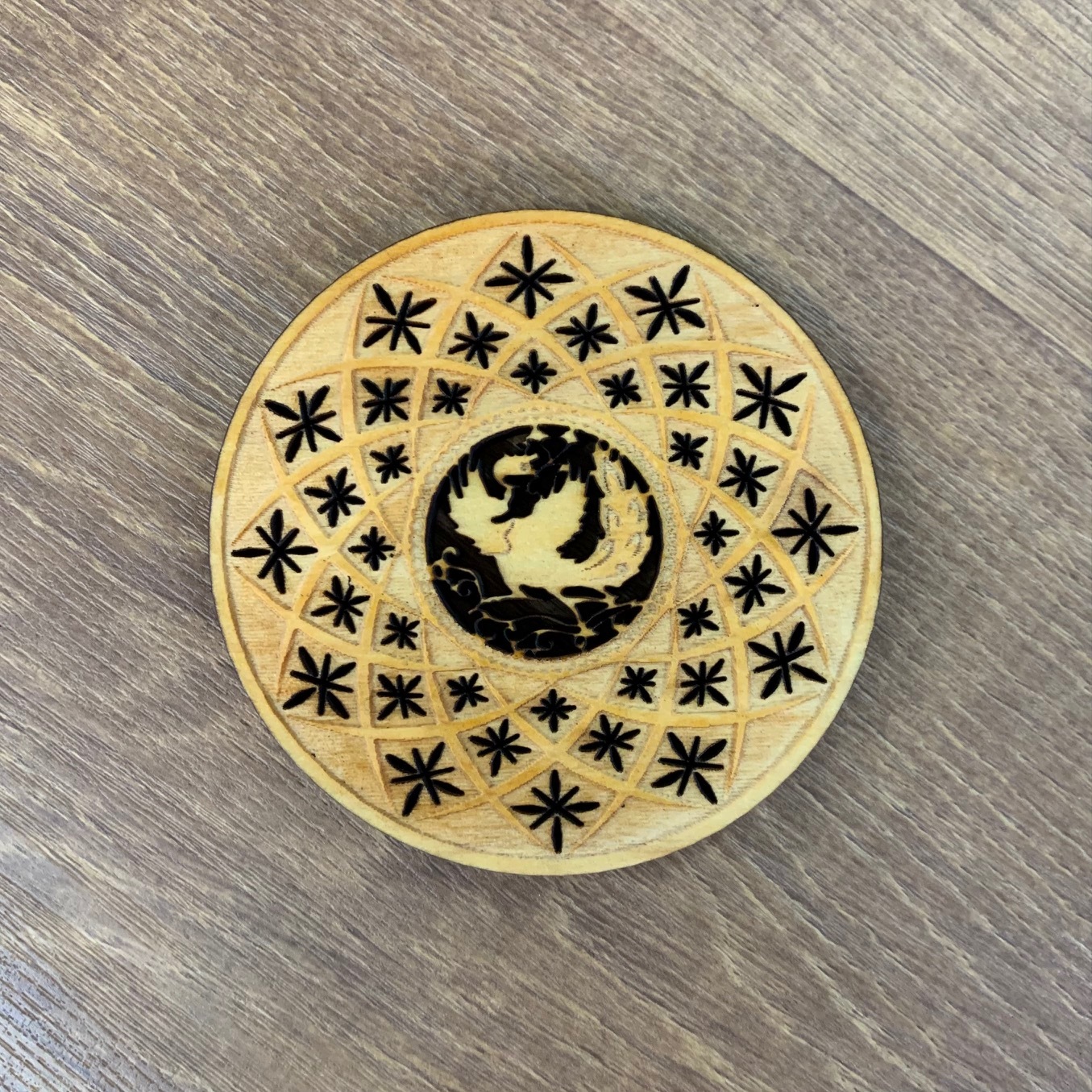 【伝統文様コースター】切子に鳳凰